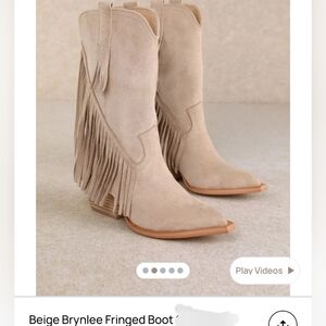 Beige Fringed Boot